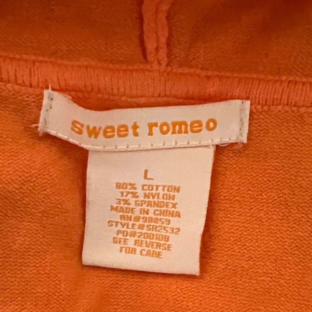 Sweet Romeo Bright Orange Pullover Hoodie